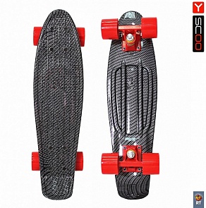 Скейтборд 8-13 Y-SCOO Penny RT 22 Print Carbon, red (Y-SCOO, 4973RT)